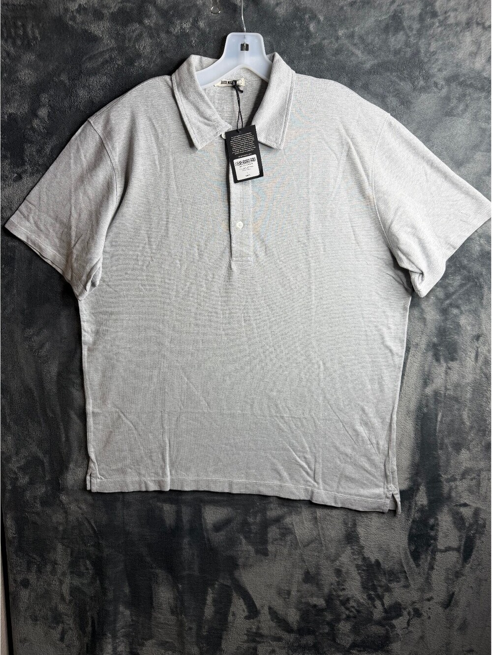 Buck Mason Pique Polo Short Sleeve Cotton Linen Blend Men's Sz Large NWT